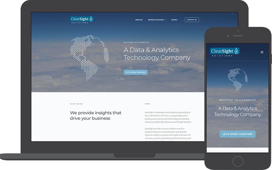 WordPress redesign and information architecture for Clearsight Solutions.