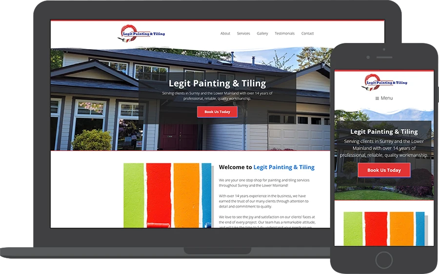 WordPress web design for Legit Painting & Tiling.